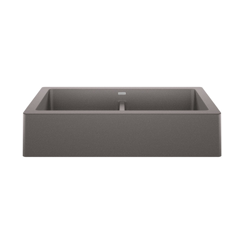Vintera SILGRANIT 33" L X 19'' W Double Bowl Farmhouse Sink, Metallic Gray