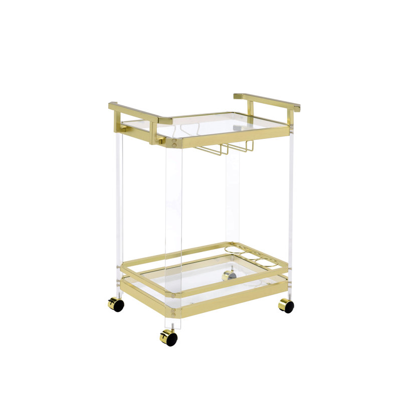 Aerin - Chariot de service avec roulettes, Doré