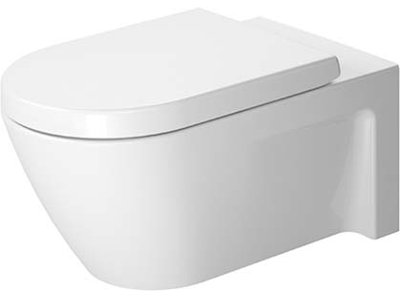 Starck 2 Dual-Flush Elongated Wall Mounted Toilet with Glazed Surface