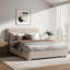 Ensemble de lit plateforme tapissier avec 2 tables de chevet fermières Boucle - Ensemble de chambre à coucher 3 pièces-567096258-567096259