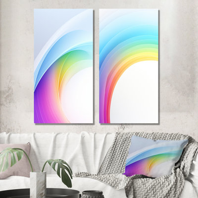 Ensemble d'art mural en métal Rainbow Whispering Spectrum - formes abstraites en métal