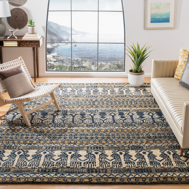 Tapis en jute / sisal beige noué à la main Ferrera, Rectangle 8 pi x 10 pi