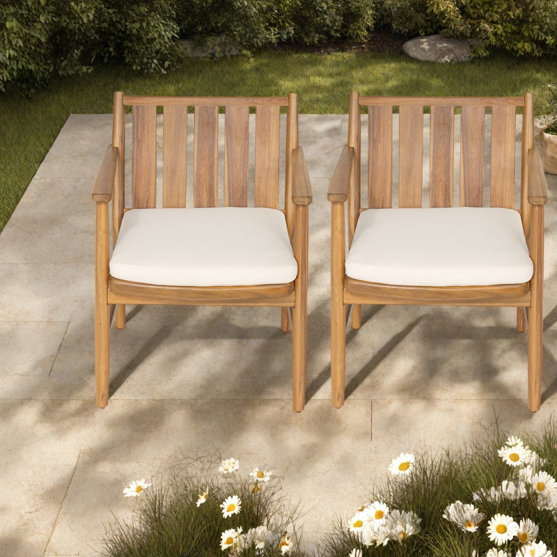 Outdoor Dining Armchair with Cushions