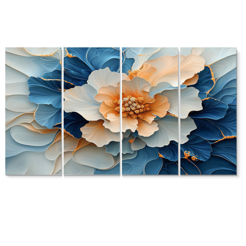 Abstrait aquarelle de pivoines sur une rivière de marbre II - pivoines, décoration murale - art mural traditionnel, 4