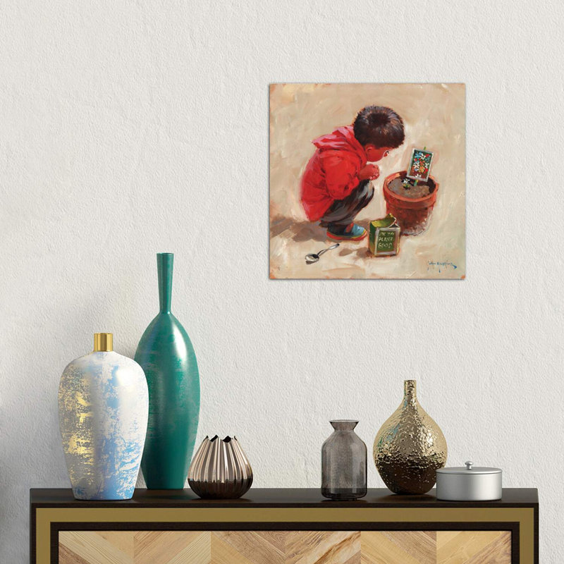 The Patient Gardener by John Haskins - Wrapped Canvas Painting, 45.72 cm H x 45.72 cm W x 3.175 cm D