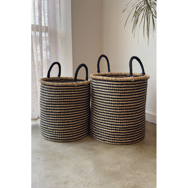 S/2 Handwoven Hamper - with Stripes