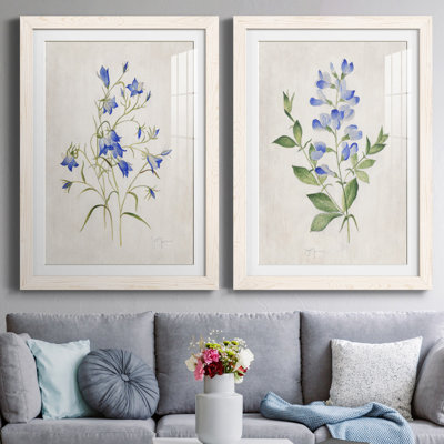 «Blue Botanical I», ensemble de 2 reproductions d'art