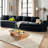115.7" Chenille Modular Sectional Sofa - 2-Piece Curved Design with 5 Pillows, No Assembly Required, Free-Form Ergonomic Shape-1910366577