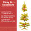 Sapin de Noël doré de 1,20 m avec 50 lumières DEL et 122 branches, idéal pour décorer une table ou une chambre d'étudiant. Ambiance lumineuse incandescente pour les petits espaces intérieurs.