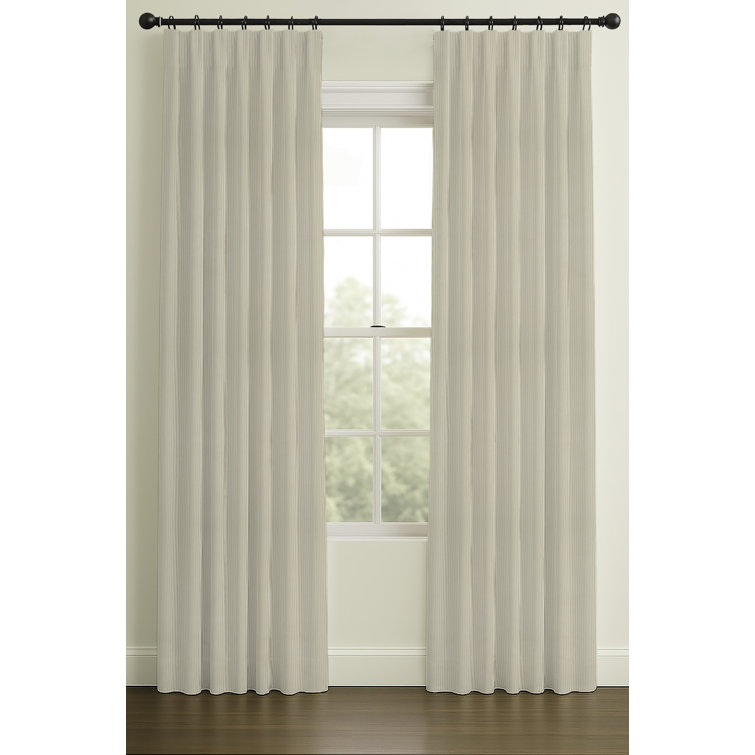 Wakefield Cotton Ticking Stripe Curtain in Homespun