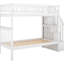 Lit simple au-dessus d'un lit superposé blanc avec rangement rentable et lit gigogne - Fabrication de tablettes en pin