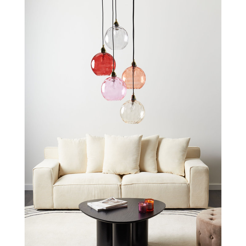 PABELLON 5 - Light Gloss Bowl Pendant, Pink/Red/Transparent