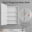 Armoire à pharmacie avec cadre en bois blanc moderne et miroir l 16 po x H 24 po, tablettes réglables, porte réversible, murale ou encastrée, entièrement assemblée-1819058454-1820147254