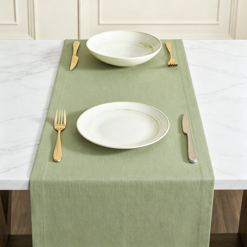 Premium Linen-Style Table Runner, Wrinkle-Resistant & Machine Washable Polyester, Rustic Farmhouse Decor For Everyday Use