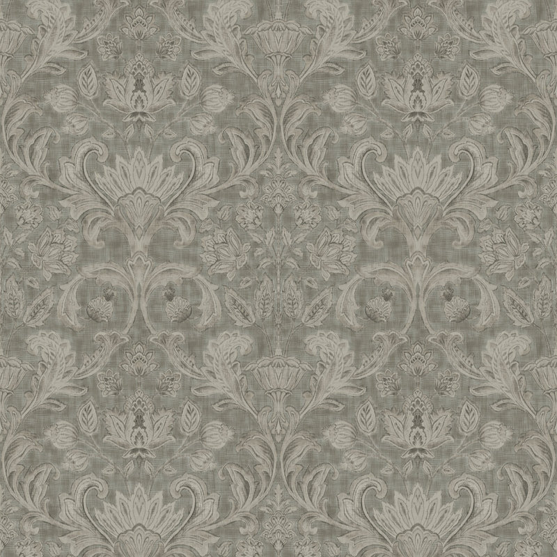 Elegance Collection Damask Sheen Finish Wallpaper Roll, Gray