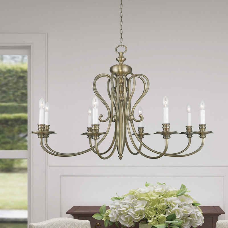 Lustre classique à 8 lumières de style bougie Jamain