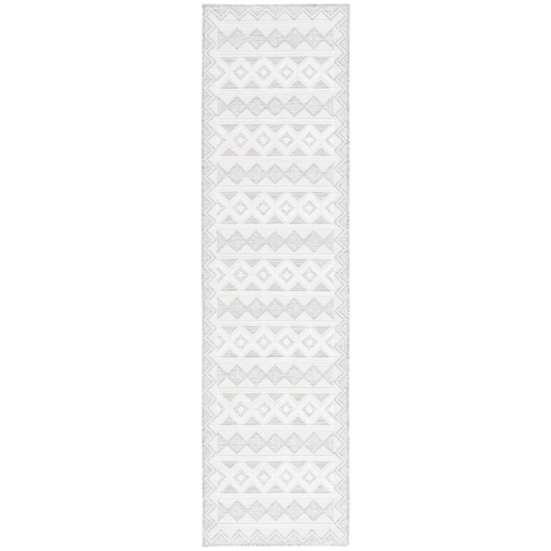 Tapis d'intérieur / extérieur à motif géométrique Kenenth Performance, Tapis de couloir 2 pi x 8 pi