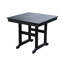 Table de salle à manger de patio moderne en PEHD avec trou pour parasol, noir