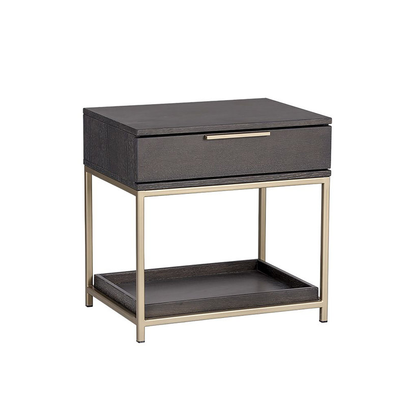 Rebel 1 - Drawer Nightstand, Gray/Gold