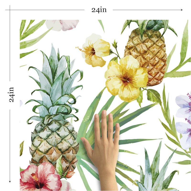 Panneau de papier peint amovible matelassé à thème tropical, L 48 po x l 24 po