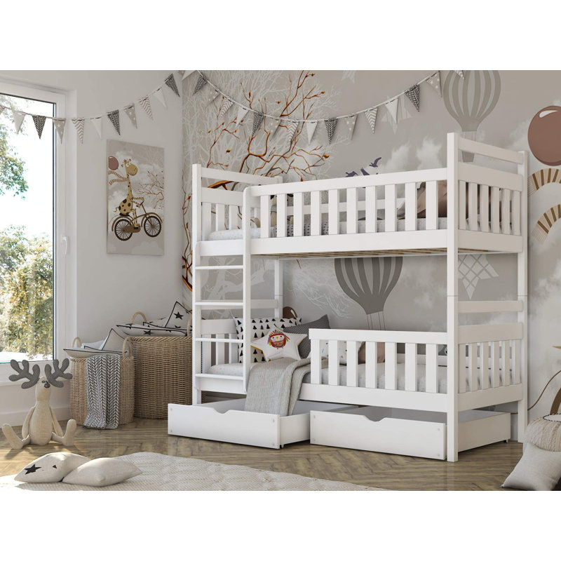 Tring Single (3') Standard Bunk Bed, White Matt