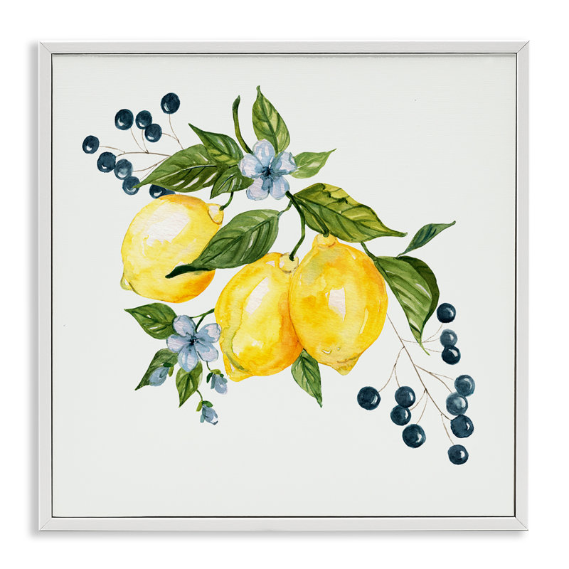 «Lemons with Blossoms & Berries», estampe numérique, conception de Livi Finn, H 17 po x l 17 po