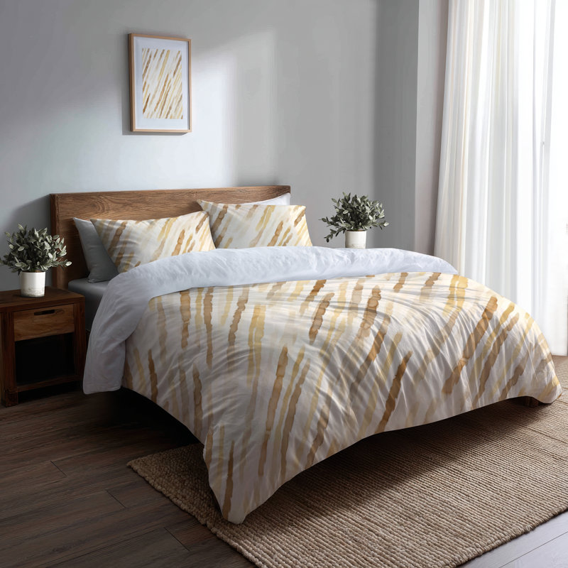 Ensemble de housse de couette rayée 3 pièces - Ensemble de literie et coussins Country Farmhouse