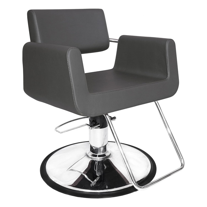Fauteuil de style Chromium Brooklyn avec coussins en mousse haute densité, gris