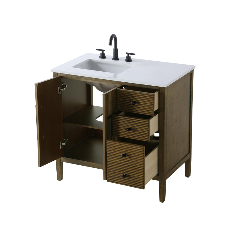 Meuble-lavabo simple 36 po, Noisette chêne