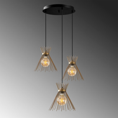 Romeo 3 - Light Black Cluster Pendant