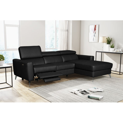 Canapé d'angle inclinable en cuir Amorian