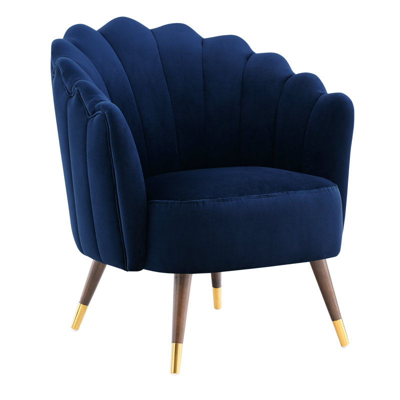 Upholstered Barrel Chair, Blue