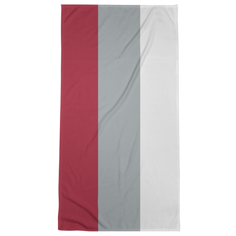 Bath Towel, Red/Gray/White