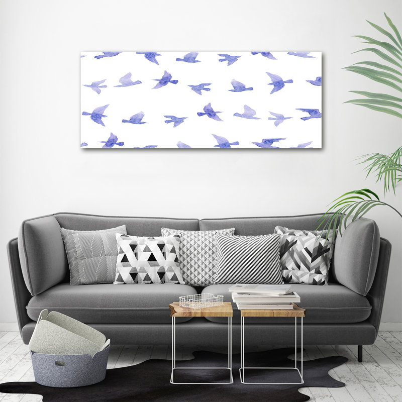 Swallows - No Frame Print on Glass, Canvas, 50cm H x 125cm W x 2cm D