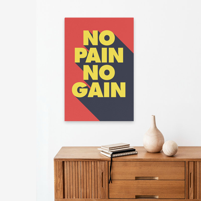 No Pain No Gain - Art inspirant, H 24 po x l 16 po