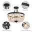 Plafonnier semi-encastré 5 lumières de style lustre 19,68 po avec détails en cristal