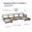 Grand canapé modulaire en forme de U de 141 po avec repose-pieds mobile, canapé en tissu à 6 places avec poches de rangement à accoudoirs, grand canapé familial pour le salon-437533501