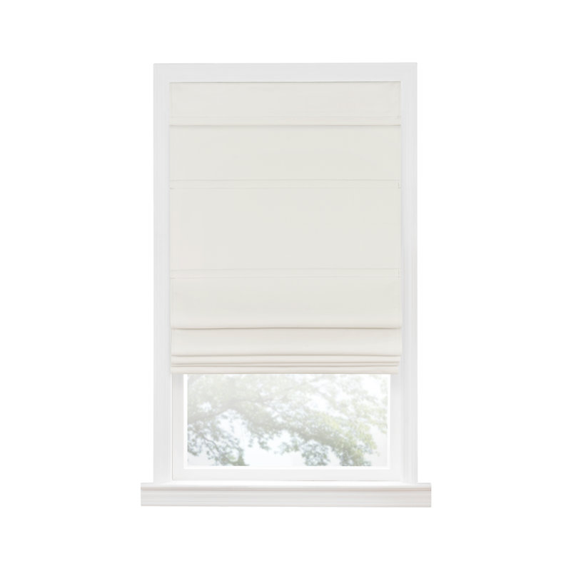 Lilie Blackout Roman Shade, Ivory, 33" W x 64" L