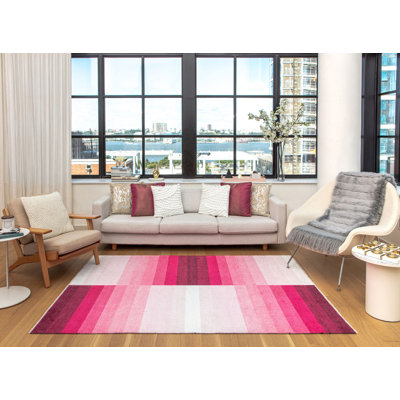 Maisie Modern Tickled Pink Area Rug
