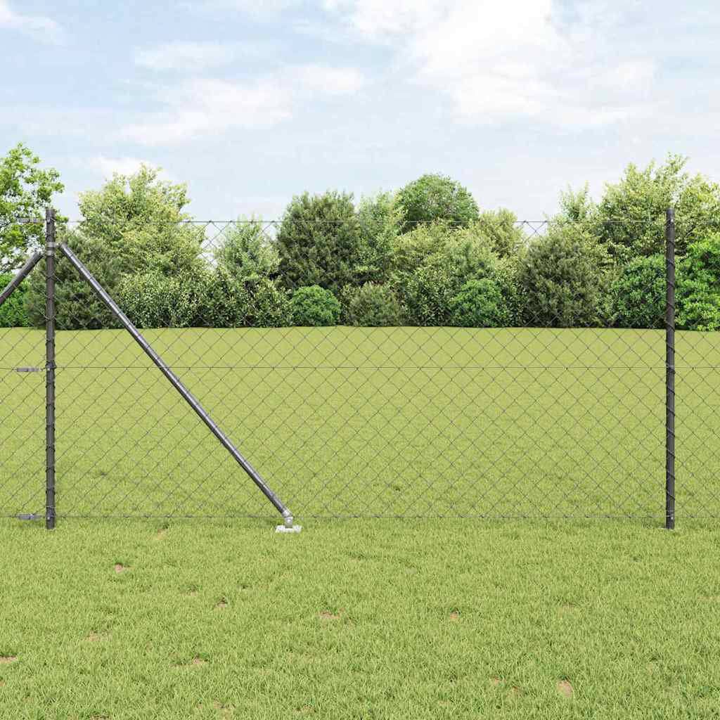 Vidaxl Chain Link Fence With Posts Steel