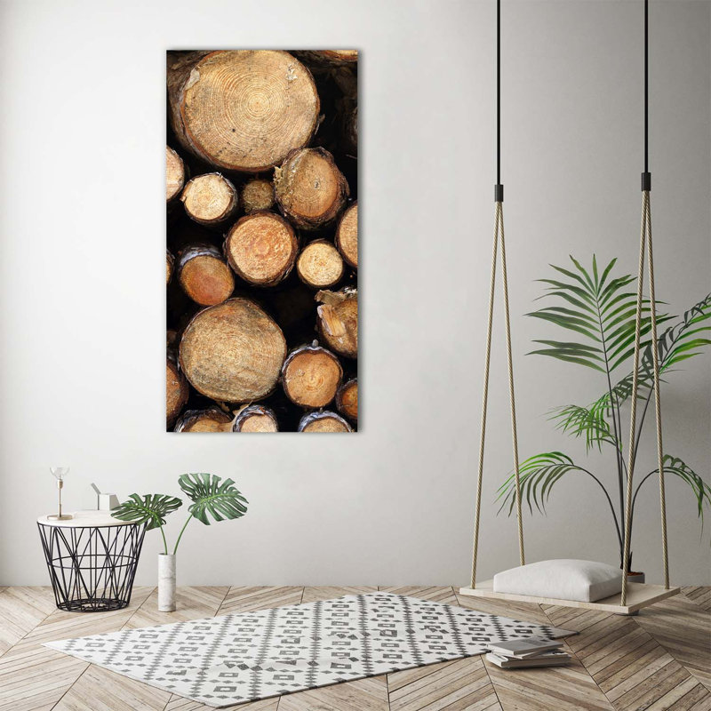 Logs of Wood 1 Piece Wrapped Canvas Wall Art
