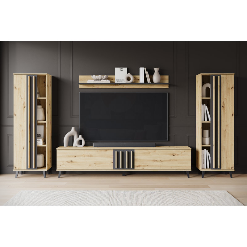 Wall Unit, Oak Wood/Black