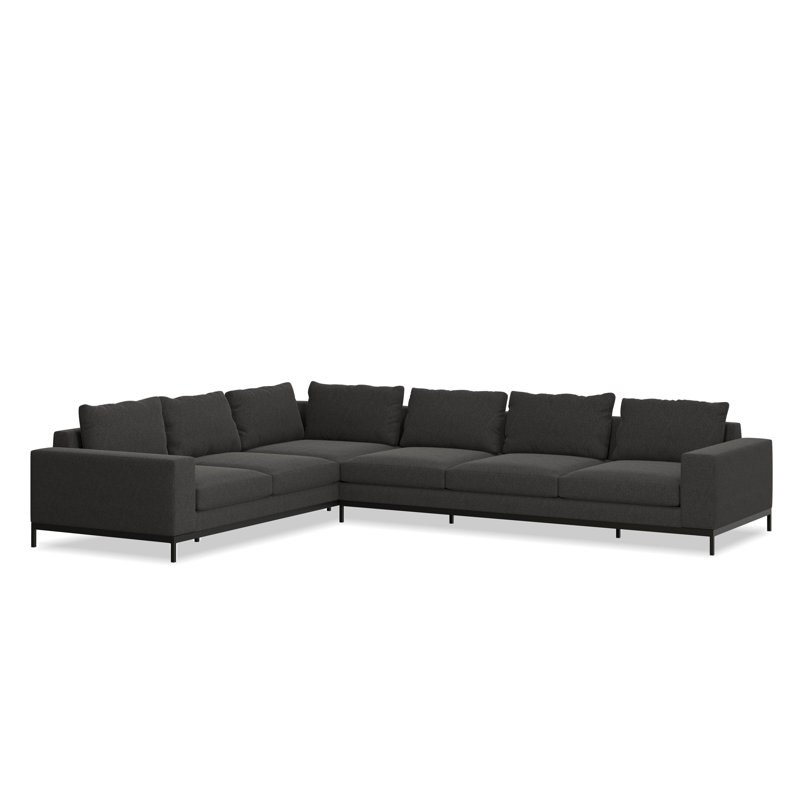  Sunbrella Sectional Sofa, Charcoal Gray