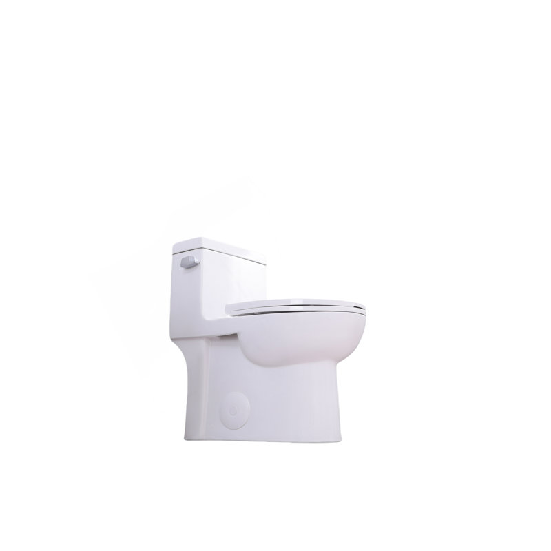 1.28 GPF Tornado Flush One-Piece Toilet Elongated,Siphonic Side Press Single Flush,17" ADA Comfort Chair Height Seat,Soft Closing Seat, 1000G MAP Flushing Score Toilet, Gloss White