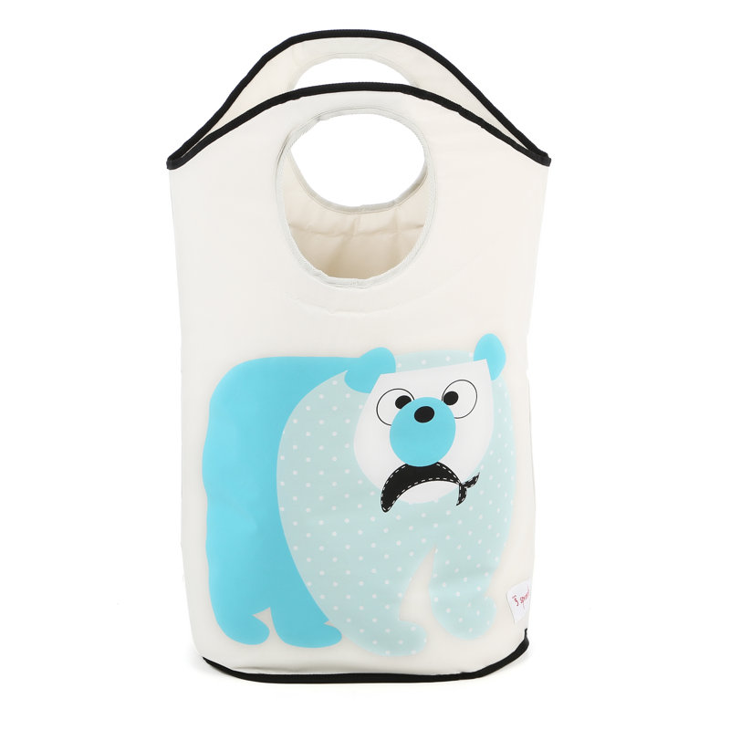 Polar Bear Collapsible Kids Laundry Hamper with Handles