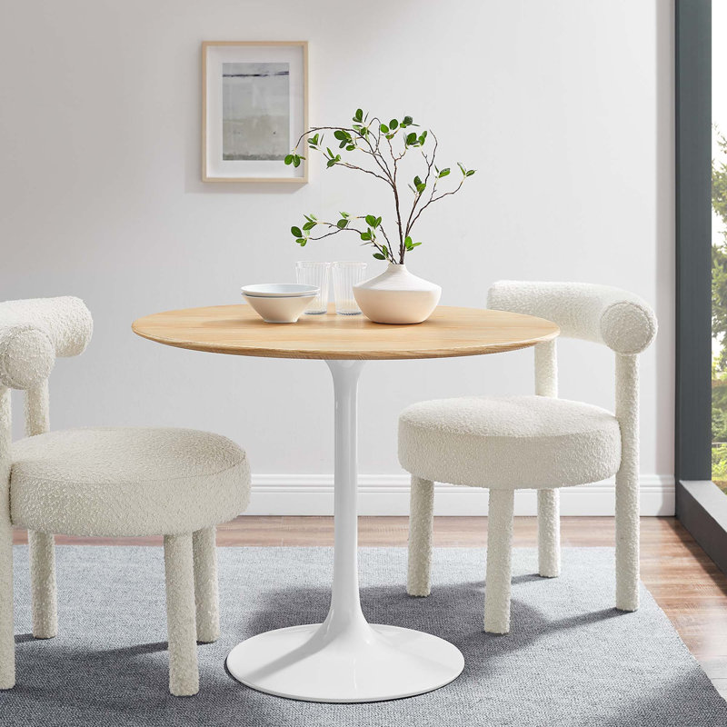 Table de salle à manger Silver Orchid Fein, Blanc, H 29.5 po x l 36 po x L 36 po, Naturel