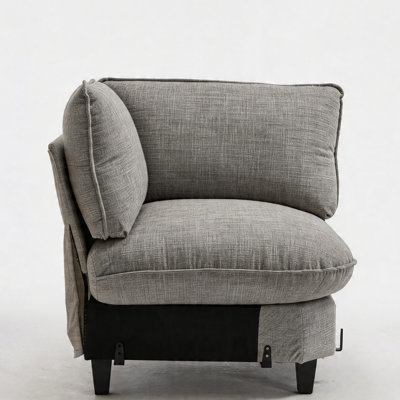 Fauteuil d'angle sans accoudoirs pour canapé modulaire