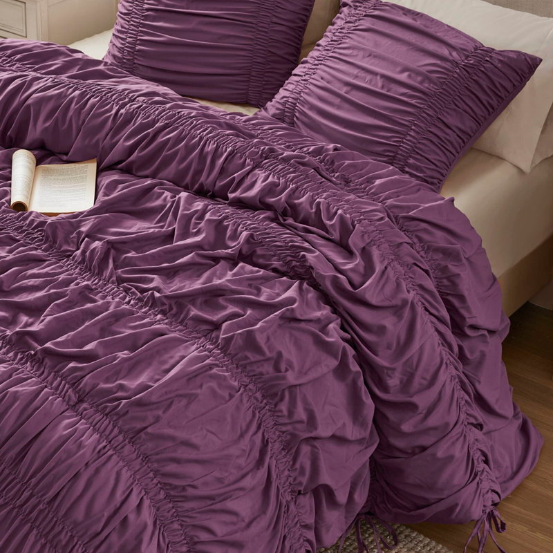 Ensemble d'édredon pour grand lit 3 pièces, Mauve
