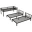 Lit superposé triple en métal noir pour 3 personnes - Simple au-dessus et simple TG, avec barrières de sécurité et lit simple à haut rendement