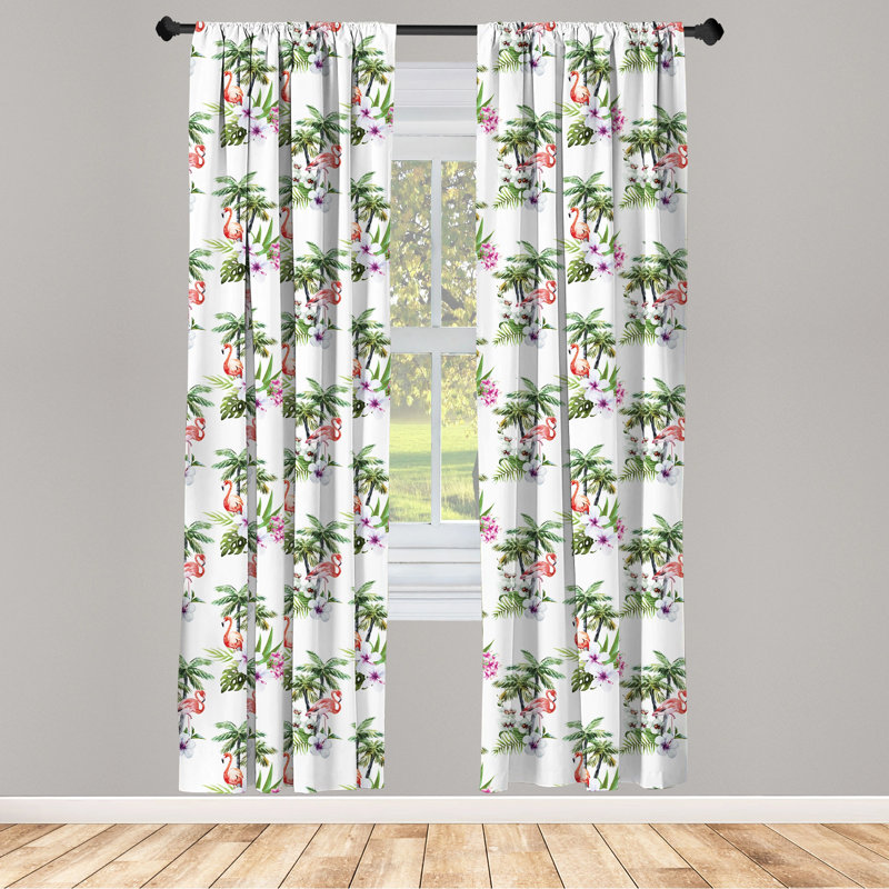 Floral Semi-Sheer Rod Pocket Sliding Panel, 28" x 95"